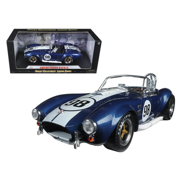 Mecum Auctions 1/64 Diecast Model Car by Greenlight 37190 A Indianapolis 2019 1967 Shelby Cobra 427 S/C Roadster Blue Metallic with White Stripes 